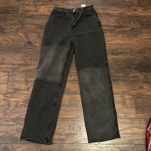 Hollister, 1R, black and grey colored, ultra high rise dad jeans